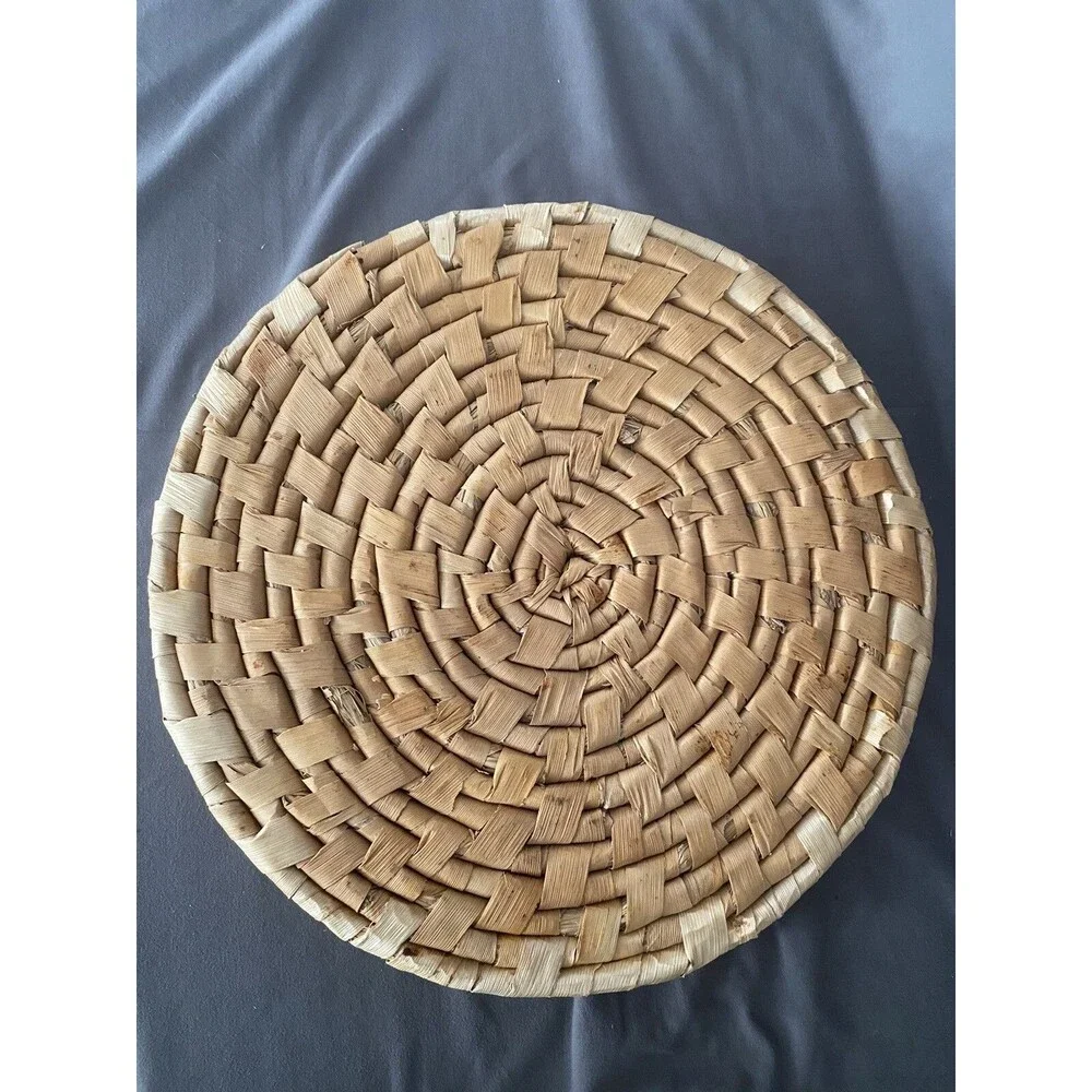 Woven Rattan Wicker 12” Round Place Matt Set Of 4 Straw Boho Table Setting Decor